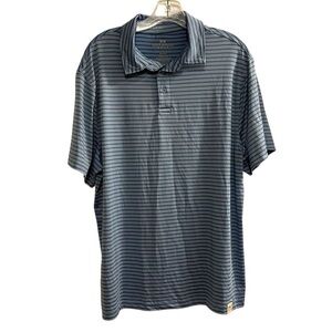 Rorie Whelan Golf Men's Striped Polo Shirt Blue Size L Short Sleeve